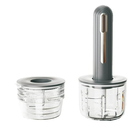 Mupvlun Mini Cordless Food Processor, Electric Vegetable Chopper, USB Rechargable Compact Meat Grinder for Mincing Pureeing Onion Garlic Chili & Spices Grey
