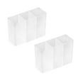thumbnail image 1 of Mupvlun Mini Wall-Mounted Storage Organizer Box, 3 Compartment Transparent Cosmetic Storage Box for Storing Makeup Brushes, Lipstick (2 Pcs), 1 of 6