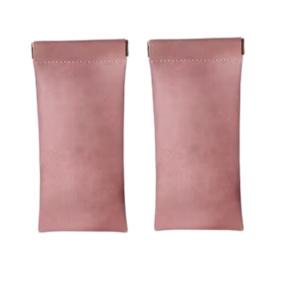 Mupvlun Personalized Snap Closure Leather Organizer Pouch, 2 Pcs Portable Purse Organizer Pouches for Lipstick, Jewelry Pink