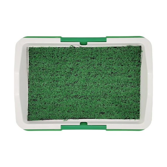 Mupvlun Portable Dog Grass Pad with Tray, Small Artificial Turf Grass Potty, Reusable Puppy Pee Pads for Dogs, Puppy Training Litter Box for Indoor Outdoor Green