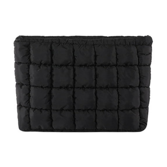 Mupvlun Puffy Quilted Makeup Bag Cosmetic Bags Travel Cute Puffer Solid Toiletry Organizer Pouch Storage Clutch for Women H