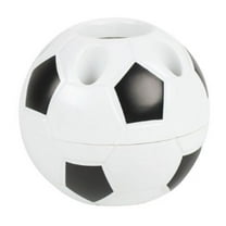 Mupvlun Soccer Pen Holder For Desk, Desktop Soccer Shape Style Design Pencil Container, Football Pencil Cup, Cute Creative Desktop Storage Case Gifts Black