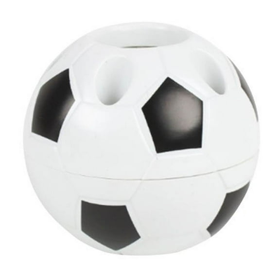 Mupvlun Soccer Pen Holder For Desk, Desktop Soccer Shape Style Design Pencil Container, Football Pencil Cup, Cute Creative Desktop Storage Case Gifts Black