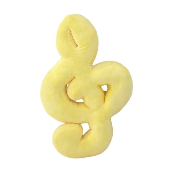 Mupvlun Soft Plush Treble Clef Shaped Pillow, Musical Note Design Decorative Cushion for Music Lovers, Home Decor and Office Use Yellow