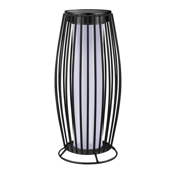 Mupvlun Solar Outdoor Floor Lamp, Flickering Flame Solar Outdoor Light, Solar Lanterns Outdoor Waterproof, Auto On/Off Solar Lantern for Porch, Garden, Patio, Lawn, Deck, Decorating Black