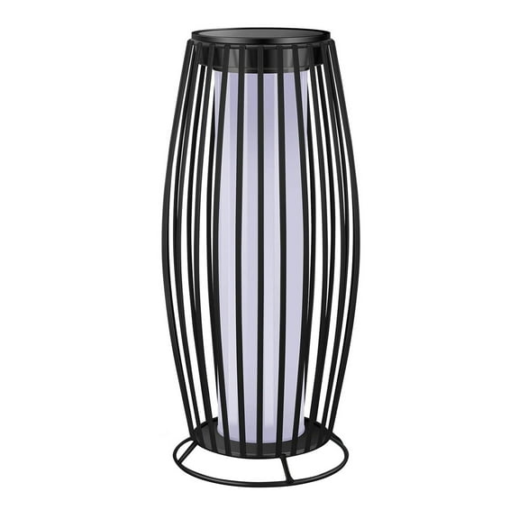 Mupvlun Solar Outdoor Floor Lamp, Flickering Flame Solar Outdoor Light, Solar Lanterns Outdoor Waterproof, Auto On/Off Solar Lantern for Porch, Garden, Patio, Lawn, Deck, Decorating Black