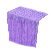 Mupvlun Table Runner Cheesecloth, Rustic Boho Cheese Cloth Table Runner for Wedding Party, Sheer Gauze Centerpiece, Kitchen Dining Table Decorations, (70.87"x35.43") Purple
