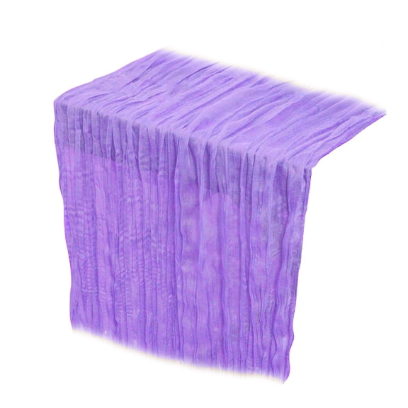 Mupvlun Table Runner Cheesecloth, Rustic Boho Cheese Cloth Table Runner for Wedding Party, Sheer Gauze Centerpiece, Kitchen Dining Table Decorations, (70.87"x35.43") Purple