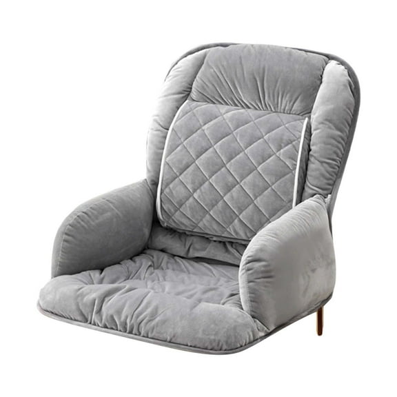 Mupvlun USB Heated Seat Cushion Pad with Lumbar Support, Large Warming Area 3 Heat Settings for Home Car and Wheelchair Use (17''x18''x 20") Grey