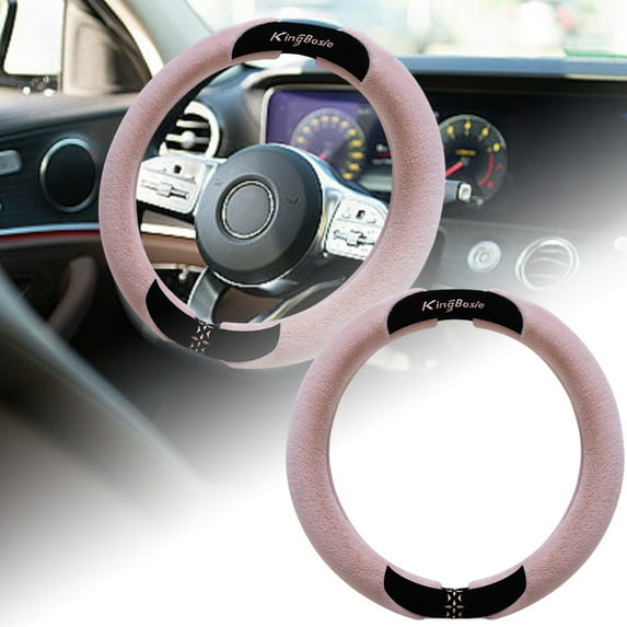 Mupvlun Universal Elastic Long Microfiber Steering Wheel Cover for Winter Warm and Enhanced Driving Comfort In Cold Weather Conditions B