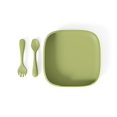 thumbnail image 1 of Muqee Peeko's Feeding Set with Silicone Plate and Baby Utensils in Green Color - (3 Piece Set), 1 of 10