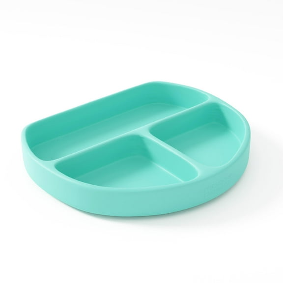 Muqee Peeko's Toddler Plate with 3 Sections in Mint Green Color - FDA Approved Silicone