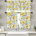 thumbnail image 1 of Muqhrev Yellow Spring Flower Kitchen Curtains, 52 x 18 in, 1 of 6