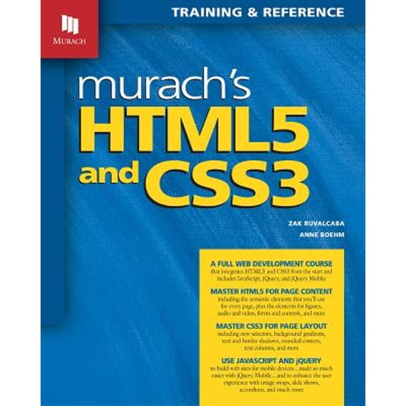Pre-Owned Murach's HTML5 & CSS3 (Paperback) by Zak Ruvalcaba