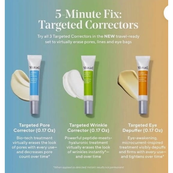 Murad 5 Minute Fix- Targeted Pore & Wrinkle Corrector, Eye Depuffer 5 ml Each