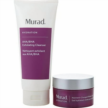 Murad by Murad Smooth + Replenish Set: AHA/BHA Cleanser 200ml + Nutrient Charged Water Gel 50ml --2pcs