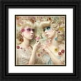 thumbnail image 1 of Murakami, Kiyo 26x26 Black Ornate Wood Framed with Double Matting Museum Art Print Titled - Girl Of The Flower Garden, 1 of 4