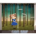 thumbnail image 1 of Ambesonne Mural Curtains 2 Panel Set, Adventure in the Forest Art, 108" x 90", Multicolor, 1 of 3