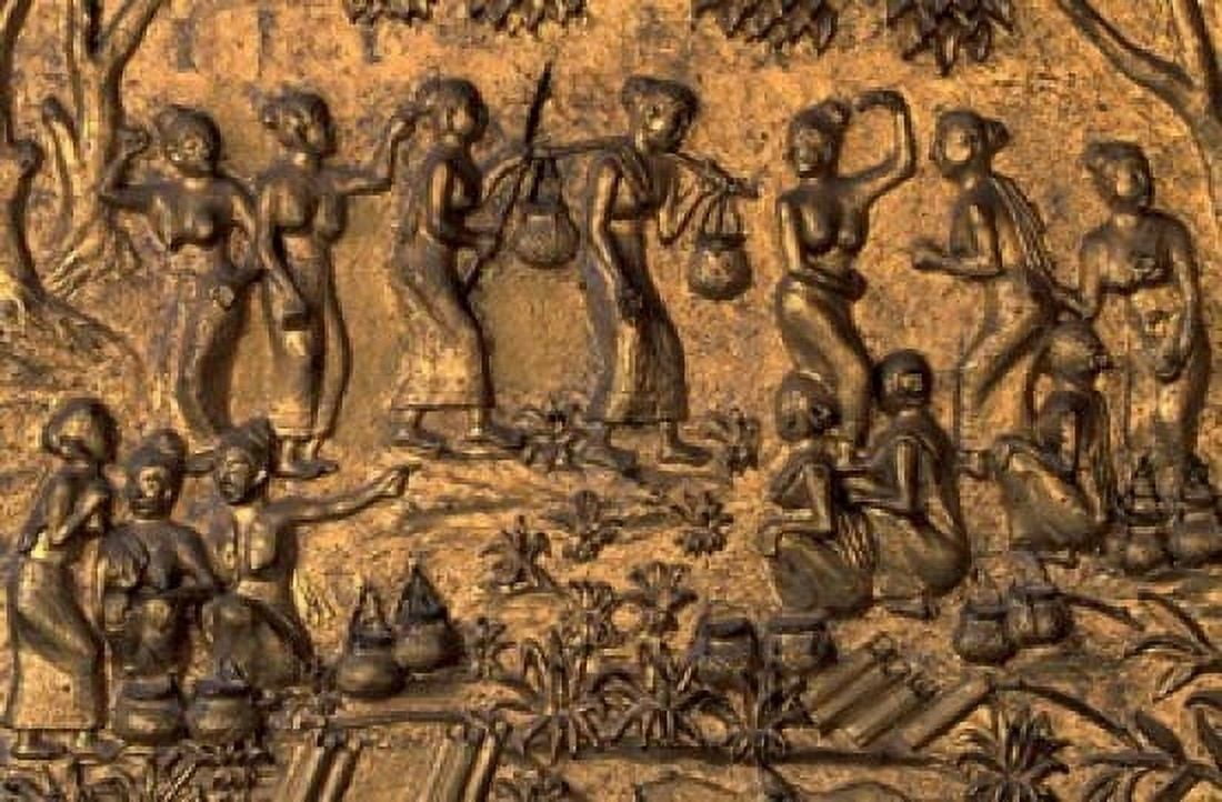 Mural Inside Wat Mai Luang Prabang Laos Canvas Art - Keren Su DanitaDelimont (22 x 15)