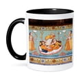 thumbnail image 1 of 3dRose, Mural painted on the wall, Mehrangarh Fort, Jodhpur, Rajasthan., 11oz Two-Tone Black Mug, 1 of 7