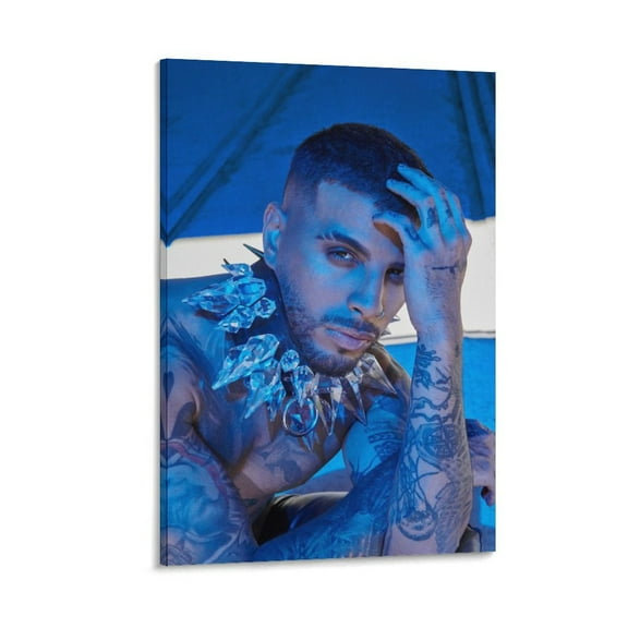 Mural Poster Rauw Alejandro Rapper Art Painting On Canvas Wall Art Poster Scroll Picture Print Living Room Walls Decor Home Posters 12x18inch(30x45cm)