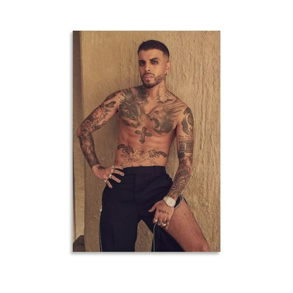 Mural Poster Rauw Alejandro Rapper Art Performance Art Room Aesthetic Poster Print Art Wall Painting Canvas Posters Gifts Modern Bedroom Decor 12x18inch(30x45cm)