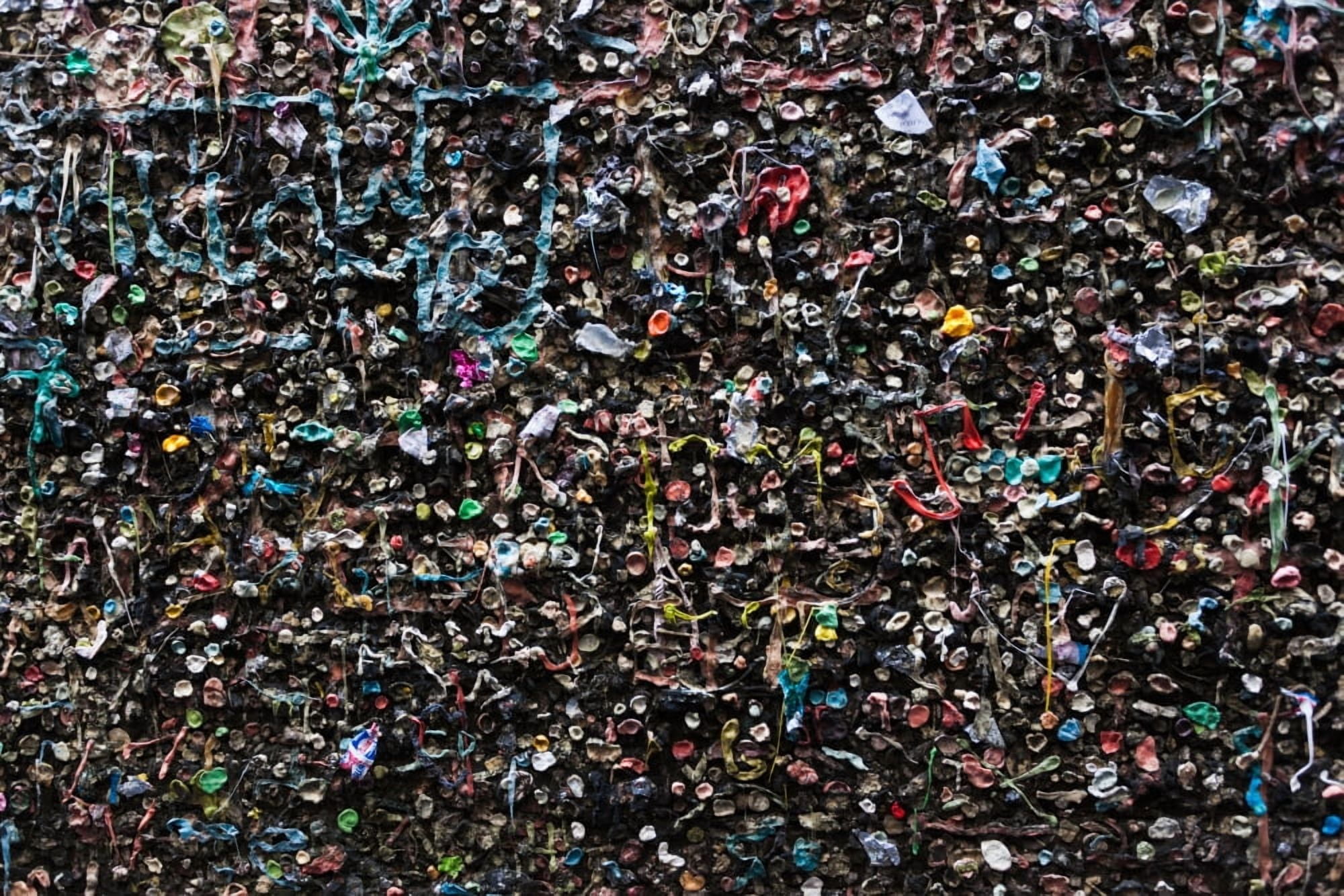 Mural made of used chewing gums Bubblegum Alley San Luis Obispo County California USA Canvas Art - Panoramic Images (36 x 12)