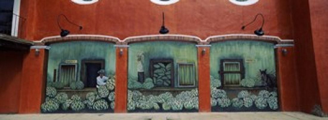 Mural on a wall Cancun Yucatan Mexico Canvas Art - Panoramic Images (18 x 7)