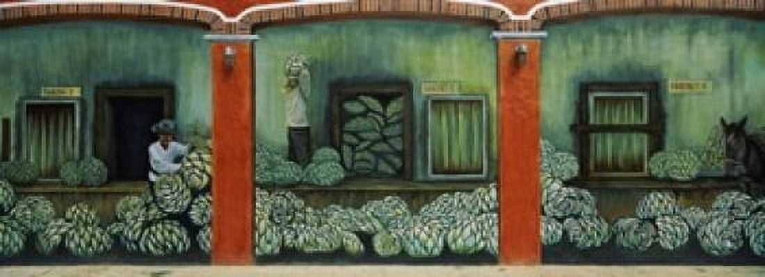 Mural on a wall Cancun Yucatan Mexico Canvas Art - Panoramic Images (18 x 7)