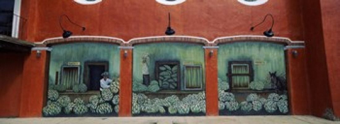 Mural on a wall Cancun Yucatan Mexico Canvas Art - Panoramic Images (36 x 13)