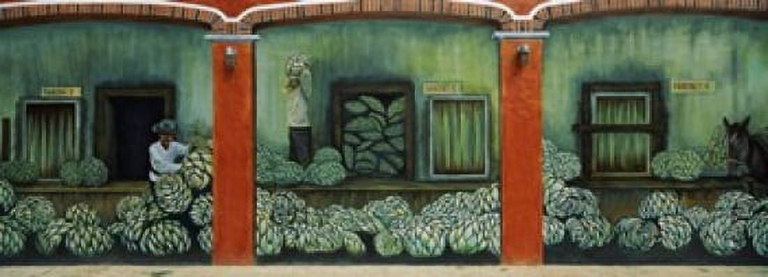Mural on a wall Cancun Yucatan Mexico Canvas Art - Panoramic Images (36 x 13)