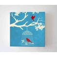 thumbnail image 1 of MuralMax Unique Birdcage Family Tree Canvas Wall Decor - Modern Artwork Gifts For Your Home - Mom, Dad, Grandma, Grandpa, memorable Birthday Presents - Color Teal - Size-20x20, 1 of 1