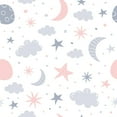 thumbnail image 1 of MuralsPrint Baby Clouds and Stars Nursery Removable Wallpaper - 10'ft H x 24''inch W, 1 of 4