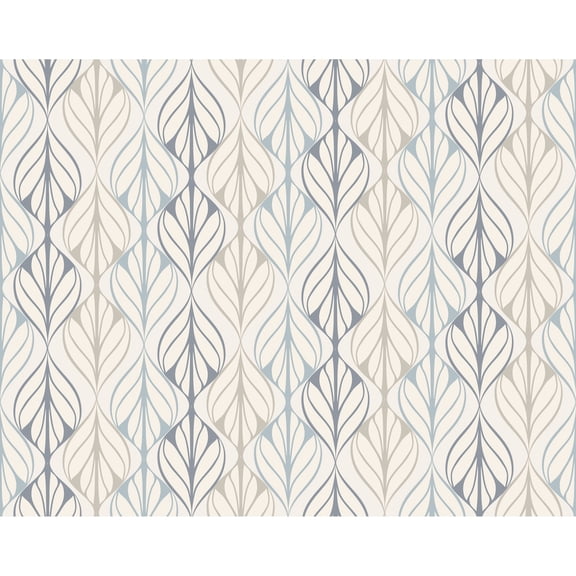 MuralsPrint Beige Geometrical  Leaves Peel and Stick Wallpaper - 24'' inch x 10'ft