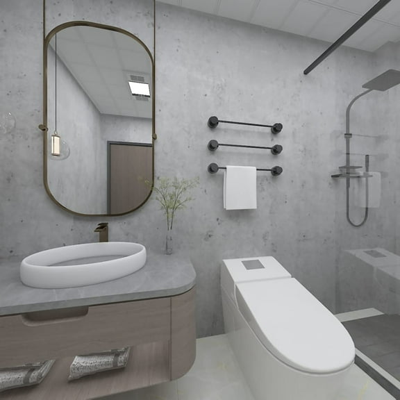 MuralsPrint Bivos Light Gray Industrial Concrete Peel and Stick Wallpaper, Roll Size 24''w x 10'L