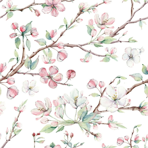 MuralsPrint Blossom Apple Tree Branches Peel and Stick Wallpaper - 24'' W x 10' L