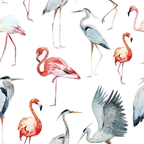 MuralsPrint Dongu Flamingos Removable Wallpaper - 24'' inch x 10'ft