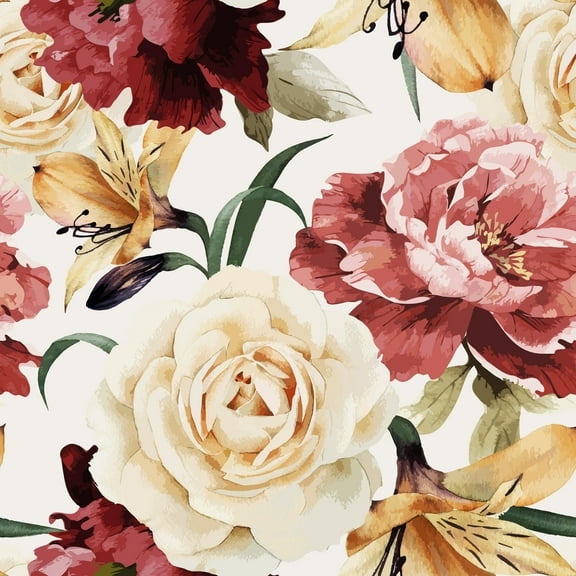 MuralsPrint Harvis Peonies Removable Wallpaper - 10'ft H x 24''inch W