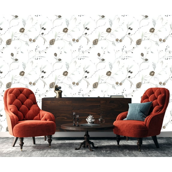 MuralsPrint Nose Pine Branch Peel and Stick Wallpaper, 10'L x 24''W