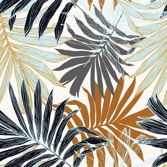 MuralsPrint Palm Tree Leaf Wallpaper, Decorative Peel and Stick Wallpaper, 10' x 24''