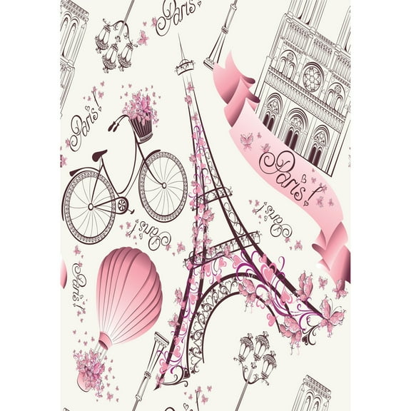 MuralsPrint Romantic Travel in Paris Removable Wallpaper - 24'' inch x 10'ft