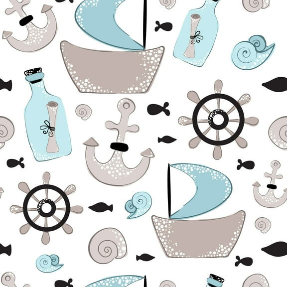 MuralsPrint Treasure Marine Removable Wallpaper - 10'ft H x 24''inch W