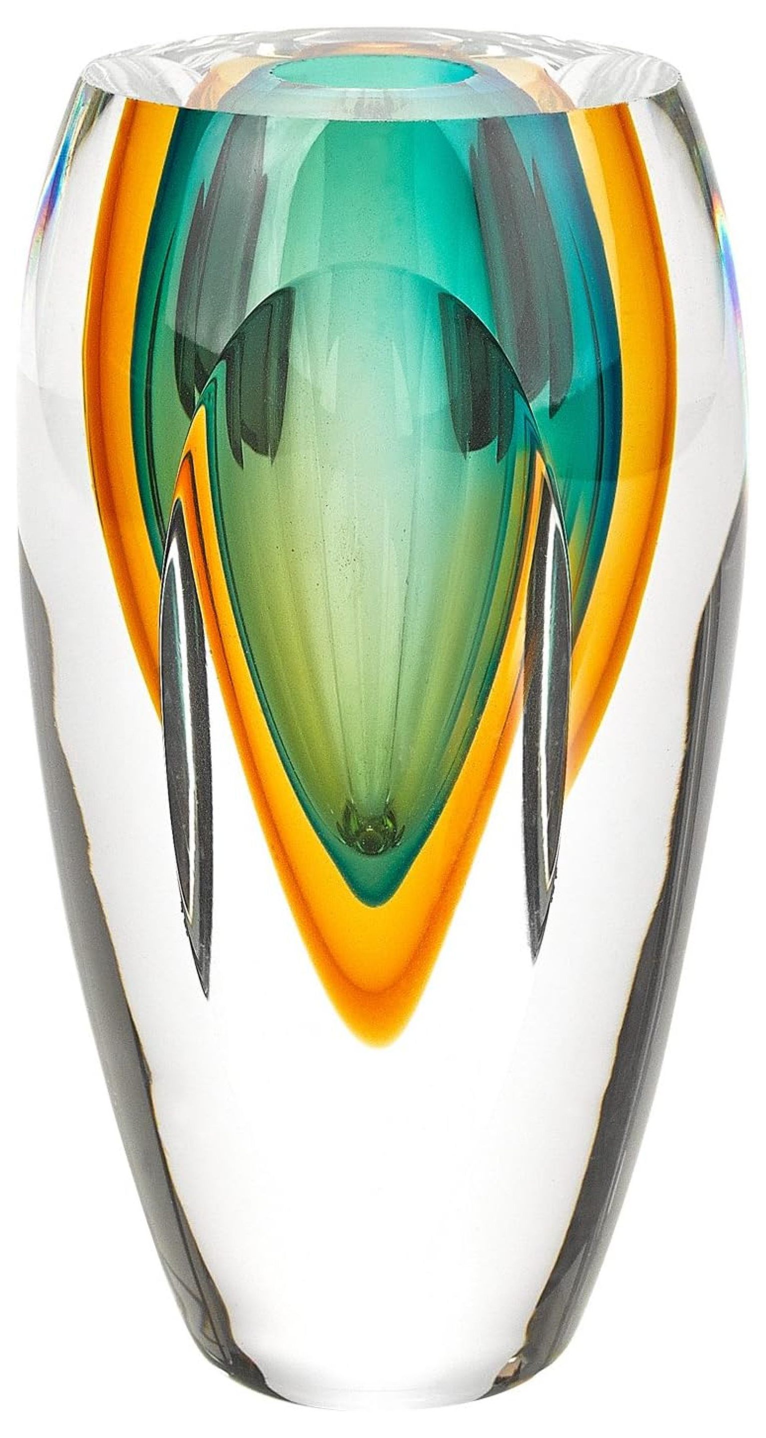 Murano Art Glass Vase 8" Tall MouthBlown Glass Bud Vase