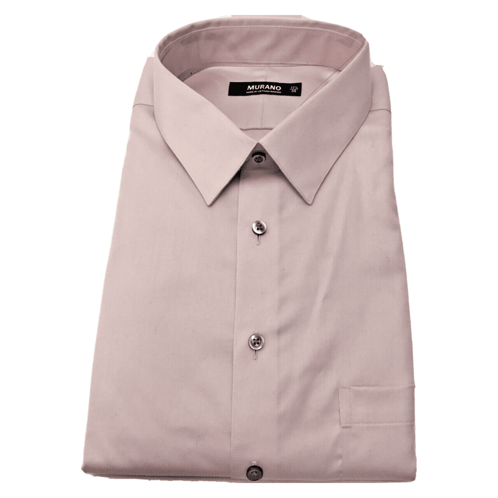 Murano Long Sleeve Cotton men Dress Shirt, Pink, Size 17.5/35