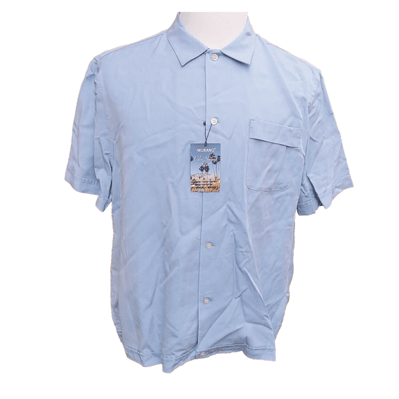 Murano Slim Fit Palm Springs Collection Light Blue Button Down Shirt Mens Sz L