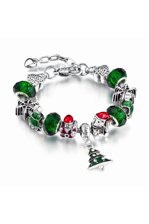 Murano and Crystal Christmas Charm Bracelet