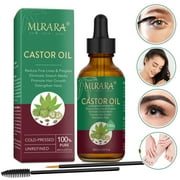Murara Organic Castor Oil for Hair Care,Fade Fine Lines and Wrinkles, Pure Cold Pressed Castor Oil for Hair,Eyelashs,Eyebrows,Face and Skin Care