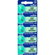 Murata 337 SR416SW Battery 1.55V Silver Oxide Watch Button Cell - Replaces Sony 337 5 Batteries