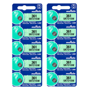 Murata 361 SR721W Battery 1.55V Silver Oxide Watch Button Cell - Replaces Sony 361 10 Batteries