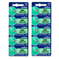 thumbnail image 1 of Murata 364 SR621SW Battery 1.55V Silver Oxide Watch Button Cell - Replaces Sony 364 (10 Batteries), 1 of 8